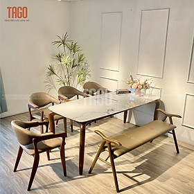 Mua Bộ Bàn Ăn Mặt Đá Rudy 1m8 4 ghế 1 bench