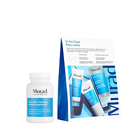 Bộ sản phẩm giảm mụn từ trong ra ngoài Pure Skin Clarifying Dietary Supplement và In The Clear Murad
