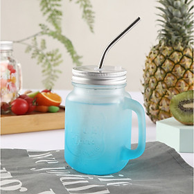 Mua Cốc nước thủy tinh có tay cầm tặng kèm ống hút inox CTT01