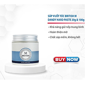 Sáp vuốt tóc cao cấp tạo kiểu linh hoạt giữ nếp cứng tốt không bóng cho nam nữ BRITISH M Urban Matte Clay 20g và 100g