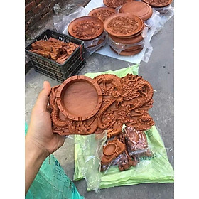 Mua Gạt tàn thuốc bằng gỗ  Gạt tàn đục rồng gỗ hương đẹp hàng cao cấp