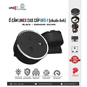 Ổ Cắm Điện Line8 UKS-1 - Body Màu Đen - Chuẩn Anh - Chính hãng