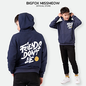 Áo bé trai BIGFOX - MISS MEOW thu đông, áo nỉ cho bé dài tay có mũ hoodie size đại friend dont lie 12-15 tuổi