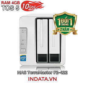 Mua Bộ lưu trữ mạng NAS TerraMaster F2-422  LAN 10Gbps  Intel Quad-Core 1.5GHz  4GB RAM  651MB/s  2 khay ổ cứng RAID 0 1 JBOD Single - Hàng chính hãng