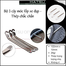 Bộ 3 Cây Móc Lốp Xe Đạp, Nạy Vỏ Xe Đạp Bằng Kim Loại Cao Cấp Nhỏ Gọn