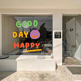 Mua HÌNH DÁN GOOD DAY HAPPY TRANG TRÍ GƯƠNG CỬA HÀNG CUTE
