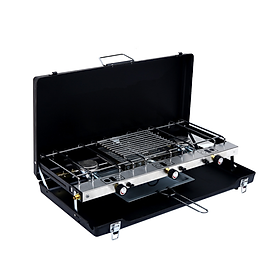 Mua Bếp GA Camping 2 lò kèm 1 lò nướng đa dụng BBQ Party cao cấp