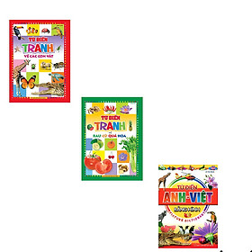 Combo Từ Điển Tranh Về Các Con Vật + Rau - Củ - Quả - Hoa + Từ Điển Anh - Việt Bằng Hình
