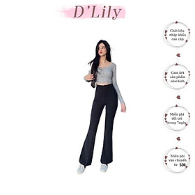 Quần ống loe cạp cao vải co giãn nhẹ tôn dáng kéo dài chân D'Lily Store