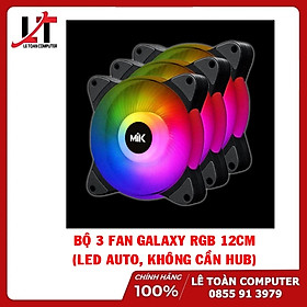 Mua BỘ 3 FAN GALAXY RGB 12CM (LED AUTO  KHÔNG CẦN HUB) - HÀNG CHÍNH HÃNG