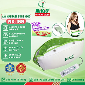 Máy (Đai) Massage Bụng Nikio NK-168 - Máy Rung Tan Mỡ Bụng Nam Nữ, Làm Săn Chắc Cơ Bụng Nhanh, Kết Hợp Nhiệt Nóng Làm Ấm Bụng, Giảm Đau Bụng Kinh
