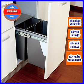 Mua Thùng Đựng Rác 2 Khoang Thông Minh - Ray Âm Giảm Chấn Cho Tủ Bếp Siêu Tiện Lơi (Hàng chính hãng)