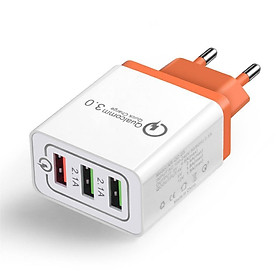 Adapter Sạc 3 Cổng USB QC 3.0 Cho iPhone/Samsung