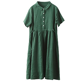 Đầm nữ suông chất linen mềm mát , có dây rút eo kèm túi 2 bên hông dễ mặc , phù hợp với mọi dáng Da215