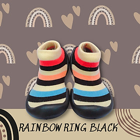 Giày tập đi cho bé cưng Rainbow black