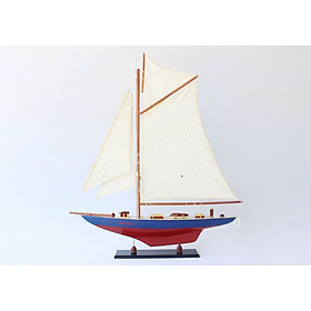Mô hình thuyền gỗ Thuận buồm xuôi gió Columbia (Đỏ-xanh dương) 50cm
