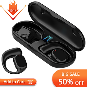 TWS Bluetooth SportSheadset với tiếng ồn Micro Micro Sports Earhook LED Hiển thị Tai nghe không dây Màu sắc âm thanh: Black1PCS