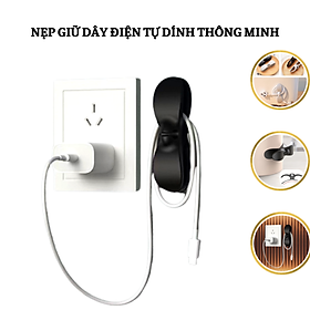 Mua Móc dán tường SILICON kẹp giữ dây điện phích cắm thông minh