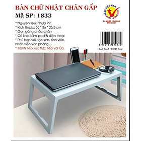 Mua Bàn Gấp Gọn Việt Nhật MSP-1833  Chất Liệu Nhựa PP Bền Bỉ  An Toàn  Có Khe Cắm Ipad  Dùng Làm Bàn Học  Bàn Làm Việc Linh Hoạt  Tiện Lợi