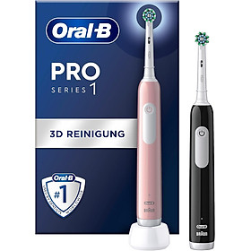 SET 2 BÀN CHẢI ĐÁNH RĂNG Braun ORAL-B PRO SERIES 1 MÀU ĐEN, HỒNG