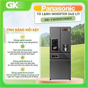 Mua Tủ lạnh Panasonic 4 cánh ngăn đá dưới 540L NR-YW590YMMV - Hàng Chính Hãng