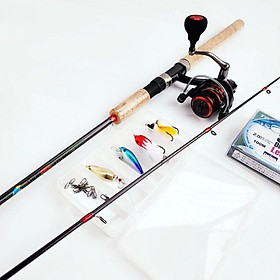 Bộ cần câu lure Thunder máy đứng Deukio FS2000 tặng bộ mồi câu BCM21 - Sanami Fishing