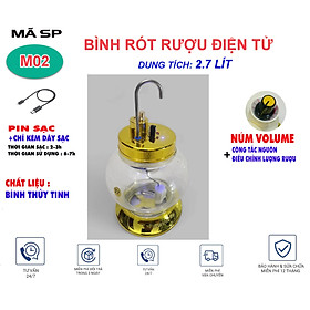 Bình Rót Ruou Điện Tử Chú Tiểu Thủy Tinh cao cấp 2.7 lít Tiểu Đồng Tử