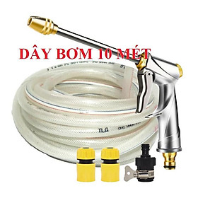 Mua Bộ dây vòi xịt nước ️   tăng áp 3 lần  loại 7m  10m 206701-2 đầu đồng cút nối đen+ móc khoá
