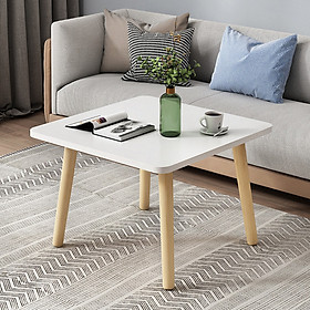 Bàn trà sofa vuông chân gỗ sồi