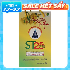 Gạo Thơm ST25 Hộp 2Kg - Gạo An Toàn Từ Vùng Lúa Tôm