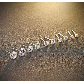 Bông Tai Nam Nữ Phong Cách Unisex Đính 1 Hạt Kim Cương Chất Liệu Bạc 925 Cao Cấp S228 - 1 Cặp