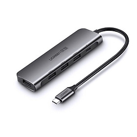 Mua Cáp Chuyển Đổi USB Type-C Sang 4 cổng USB 3.0  có cổng USB Type-C cấp nguồn dài 15cm màu Gray Ugreen TC50980CM136 Hàng chính hãng.