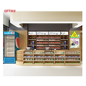 Bàn tính tiền siêu thị , Bàn thu ngân thiết kế tiện lợi QTT312 - Nội thất lắp ráp Viễn Đông Adv