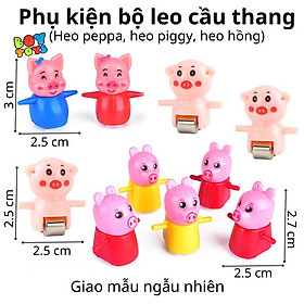 Đồ chơi heo hồng leo cầu thang có bộ 3 heo và 10 heo, có nhạc và đèn kèm pin