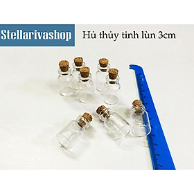 DIY BOTTLE - Hủ thủy tinh 3ml nút bần - Hủ Lùn đựng hương liệu, làm Handmade quà tặng trang trí