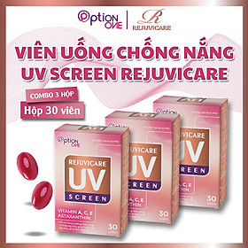 [COMBO 3 HỘP] Viên uống chống nắng UV Screen Rejuvicare - 30 viên/ hộp 