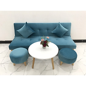 Mua Bộ ghế sofa bed bật giường nằm xanh dương vải nhung nhiều kích cỡ