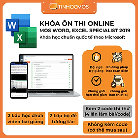 Combo 2 môn Khóa Ôn Thi chứng chỉ MOS 2019 Word Excel Powerpoint Specialist (Kèm video bài giảng) - tinhocmos