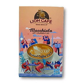 Cà phê Hòa tan 3in1 Macchiato Lion Cafe ( hộp 10 que )