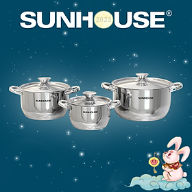 Mua Bộ nồi inox 3 đáy SUNHOUSE SHG302 - Hàng chính hãng