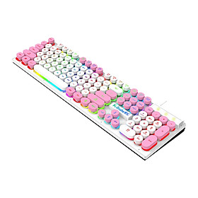 Mechanical Gaming Keyboard Wired USB 104 Keys RGB for Gamer Laptop Office Pink