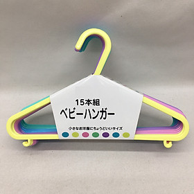 Móc phơi quần áo trẻ em Nhật Bản bằng Nhựa dẻo cao cấp set 15 cái (Có hình thật sản phẩm)