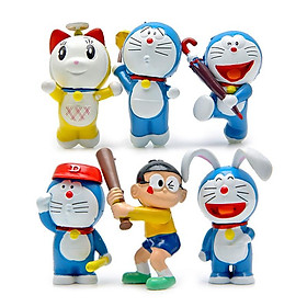 Bộ 6 Mô Hình Doraemon  Siêu Dễ Thương
