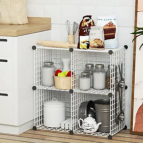 Mua kệ lưới sắt lắp ghép 4 ô