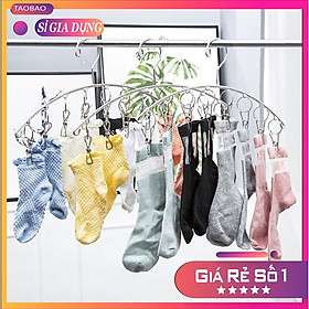 Mua Móc treo tất vớ inox 10 kẹp chống rơi size lớn  móc phơi đồ lót sơ sinh đa năng