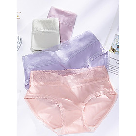 Combo 5 quần lót cotton lụa thông hơi mềm mại phối viền ren xinh xắn - ZQ9909 (Giao màu ngẫu nhiên)