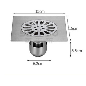 Mua Phễu thoát sàn ngăn mùi Inox Kích Thước 15*15cm - Phễu thoát sàn nhà tắm