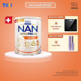 Sữa bột NAN INFINIPRO A2 3 với công thức đầu tiên chứa đạm A2, 6HMO & Lợi khuẩn kép nhập khẩu Thụy Sĩ - Hộp 800g (2 - 6 tuổi)