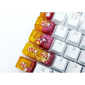 Mua Set keycap cá koi tone vàng đỏ đô trang trí bàn phím cơ.