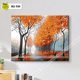 Mua Tranh tô màu theo số kết hợp Hai Mùa Thu Xuân T16 và T934